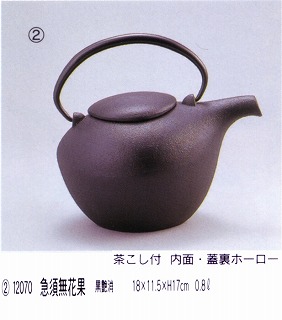 12070鉄瓶急須無花果黒艶消