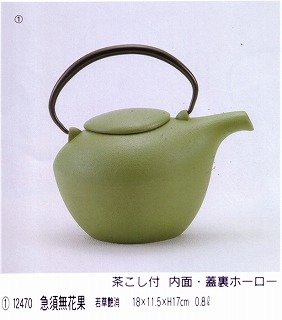 12470鉄瓶急須無花果若草艶消
