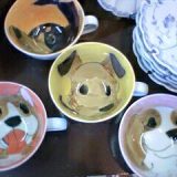 有田焼手描きの犬のマグカップ